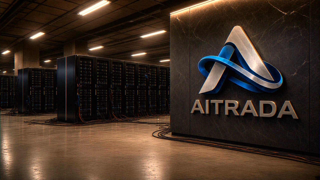 AITRADA Serverhalle mit integriertem Wandlogo